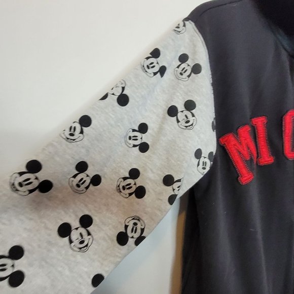 Disney Store Mickey Hoodie Zip Up Spellout Mickey Head Sleeves Adult Small - Picture 3 of 7